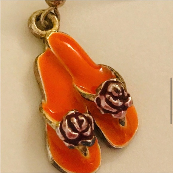 New 3 Pair Blue Red Orange Sandals Enamel Earrings - Picture 5 of 16